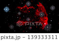 The outer space of a nebula gas enveloped in red light 139333311