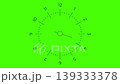 Animated Clock Hand Rotating Around Minimal Green Dial 139333378