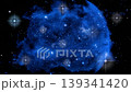 A background of blue nebula gas floating in space. 139341420