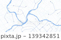 City grid map with river and extending route lines for logistics visualization 139342851