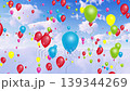romantic colorful balloons fly into the sky 139344269