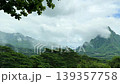 ベルヴェデーレ展望台から見た雨上がりのロツイ山と熱帯雨林の風景、タヒチのモーレア島、11月中旬 139357758