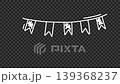decorations flags on a rope doodle animation, transparent background. 139368237