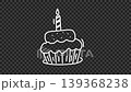 Cake with a candle doodle animation, transparent background 139368238