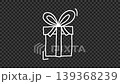 Gift with a bow doodle animation, transparent background 139368239