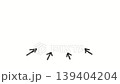 Multiple arrows with an analog feel that sway for emphasis/attention, text overlay decoration, pop and cute hand-drawn arrows, pointing upwards. 139404204