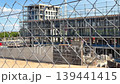 Construction site behind security fence in Madrid 139441415