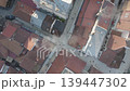 Sarajevo mosque aerial drone top down reveal with old town skyline 139447302