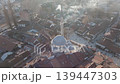 Sarajevo mosque aerial drone top down reveal with old town skyline 139447303