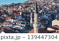 Sarajevo mosque minaret aerial drone panorama over old town skyline 139447304
