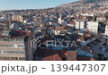 Sarajevo old town aerial drone flyover with mosque and urban skyline 139447307