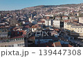 Sarajevo old town aerial drone flyover with mosque and urban skyline 139447308