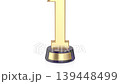 Gold number one trophy on a white background 139448499