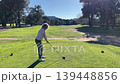 Woman Practicing Golf Swing Outdoor Sport Woman Practicing Golf Swing Outdoor Sport 139448856