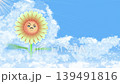 Animated sunflower character with a human face (loop material for adding text) 139491816