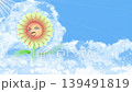 A sunflower character resembling a face-changing ritual (loop material for adding text) 139491819