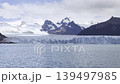Patagonia Skyline. Perito Moreno Glacier from a boat. El Calafate, Santa Cruz, Argentina. Cloudy day. Stunning scenery. 139497985