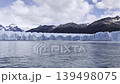 Mesmerizing view of the Perito Moreno Glacier from a tour boat. El Calafate in Santa Cruz, Argentina. Patagonia. Cloudy day. Stunning landscape.  139498075