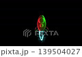 Glowing neon outline of a rocket ship taking off isolated on a dark background Glowing neon outline of a rocket ship taking off isolated on a dark background 139504027