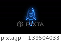 Glowing blue neon outline of a rocket ship taking off isolated on a dark background Glowing blue neon outline of a rocket ship taking off isolated on a dark background 139504033