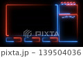 Neon glowing gaming overlay for live streaming light frames and a central digital particle sphere on a dark background Neon glowing gaming overlay for live streaming light frames and a central digital particle sphere on a dark background 139504036