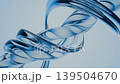 Seamless loop background with abstract twisted form made of transparent glass with blue reflections. Elegant spiral shape with glossy fluid curves and realistic refractions. Motion graphics , 4K 60fps 139504670