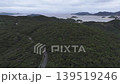 緑豊かな山から海と街並みを見下ろす空撮映像 139519246