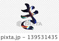 平假名「ki」的筆觸如玻璃般閃耀，反射出彩虹般的光芒，帶有透明通道，可循環播放。 139531435