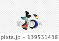 一個玻璃般光滑的平假名字符“ぉ”，能反射彩虹色的光線，帶有透明通道，可循環播放。 139531438