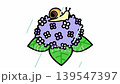 A looping animation of a snail and hydrangeas swaying. 139547397