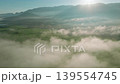 Aerial views of the rice field with clouds. Flying above the clouds 139554745