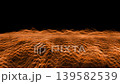 This striking abstract artwork features dynamic orange wave patterns against a dark background, creating an energetic and modern aesthetic perfect for various design projects. 139582539