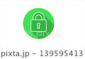 Green Padlock Security Icon Animation on White Background Loop 139595413