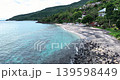 Aerial View of Black Sand Beach and Turquoise Water in Amed Bali 139598449