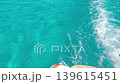 A view from yacht cutting through the blue sea. Freedom, movement, pure energy, and a leisurely journey across open water. vacation getaway for the holidays, weekends, and more. High quality 4K video 139615451