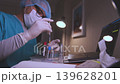 Laboratory scientist preparing and labeling blood test samples 139628201
