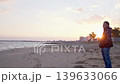 Man Standing by the Sea at Sunset, Copy Space 139633066