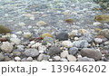 sea surf on pebble beach, close-up, slow motion 139646202