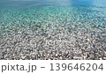 sea surf with clear water on pebble beach, slow motion 139646204