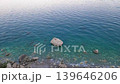 light surf on the beach, top view aerial, slow motion 139646206