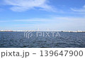 Blue sky and the harbor view of the Yokohama Bay Bridge 139647900