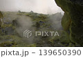 Sulfur fumaroles and chloride crusts on the crater rim, geothermal activity on the slopes of Vulcano Islands, Italy.  139650390