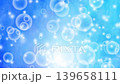 Fluffy circles and sparkling animated video flowing from side to side / Blue 139658111
