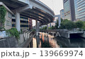 小石川橋から見える都市高速道路と運河が交差する東京のアーバン風景 139669974