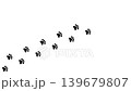 A background (white background) with animal footprints, such as those of dogs and cats, crossing diagonally. 139679807
