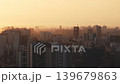 Lima skyline with construction cranes at sunset 139679863