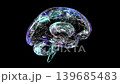 Brain digital color. Neuron connections or Communication nerve cells. Futuristic medical technology concept. Black and green screen background. Animation Seamless loop, 3D Render. 139685483