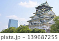 Osaka Castle and Osaka Business Park: Cloud Movement (Time-lapse) 139687255