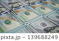 Many hundred dollar banknotes moving vertically. Financial background of profit, wealth and economic growth with US currency cash bills 139688249