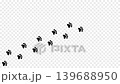 A background (transparent background) featuring diagonal footprints of animals such as dogs and cats. 139688950